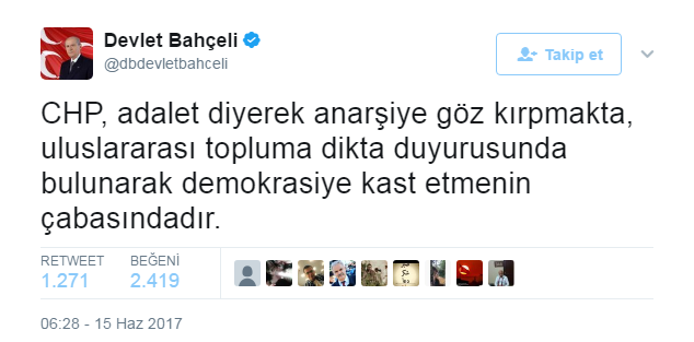 ''CHP 'adalet' diyerek anarşiye göz kırpmaktadır''